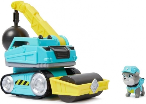 Rubble & Crew stavebný voz s demolačnou guľou a valcom – figúrka Motor