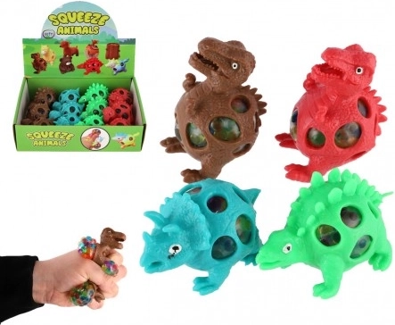 Dinosaurus antistresový mačkací sliz 7x5 cm 4 farby v sáčku