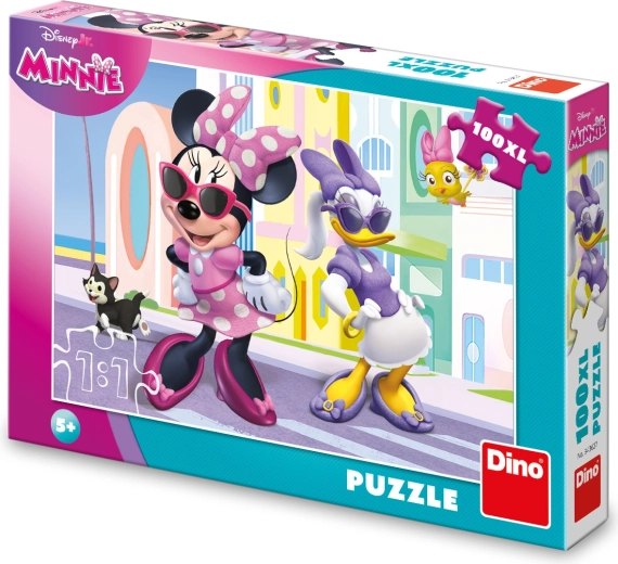 Disney Minnie a Daisy v meste – detské puzzle 100 XL dielikov