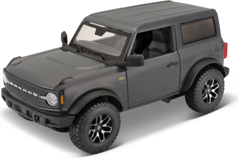 Maisto 2021 Ford Bronco – kovový model auta 1:24, metalická tmavosivá