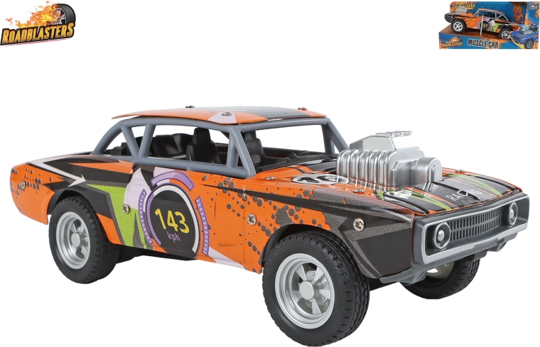 Roadblasters oranžové kovové autíčko muscle car so zotrvačníkom – 1 kus