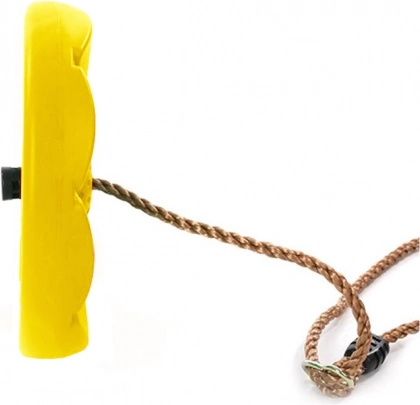 Záhradná hojdačka pre deti kvetinové sedadlo s lanom – žltá