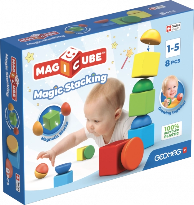Geomag Magicube Stacking – magnetická stavebnica pre najmenších, 8 dielikov