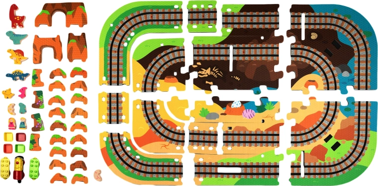 3D Dino park z mäkkej EVA peny