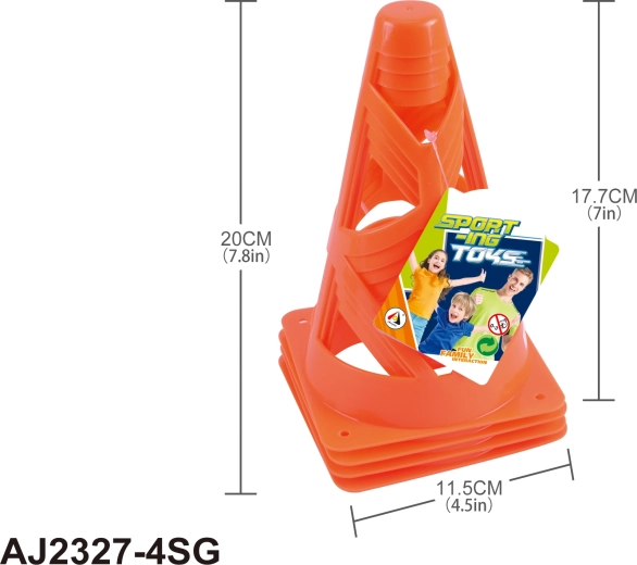 Tréningové kužele 18 cm – sada 4 ks