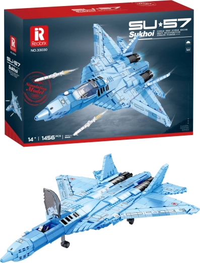 Stavebnica stíhačky Su-57 v modrej kamufláži (1456 dielikov)
