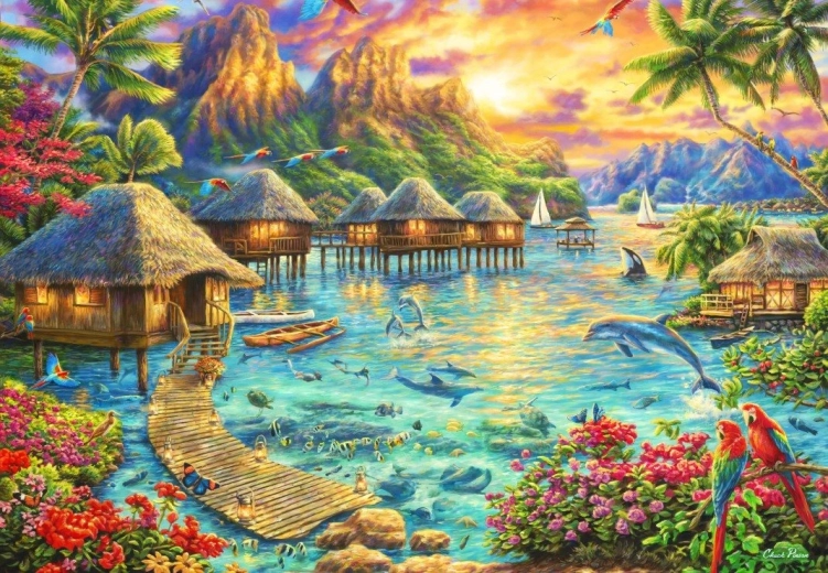 Grafika Art collection: Puzzle tropická oáza 1000 dielikov