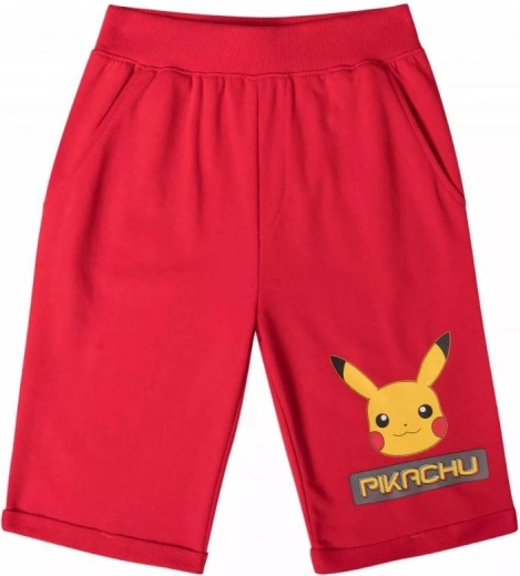 Červené bavlnené bermudy Pokémon