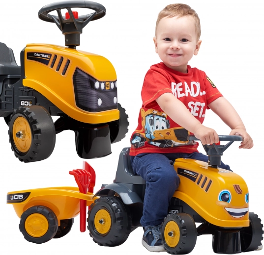 Odrážadlo JCB s prívesom pre deti od 1 roka
