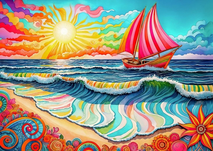 Enjoy puzzle Plavba pri východe slnka 1000 dielikov