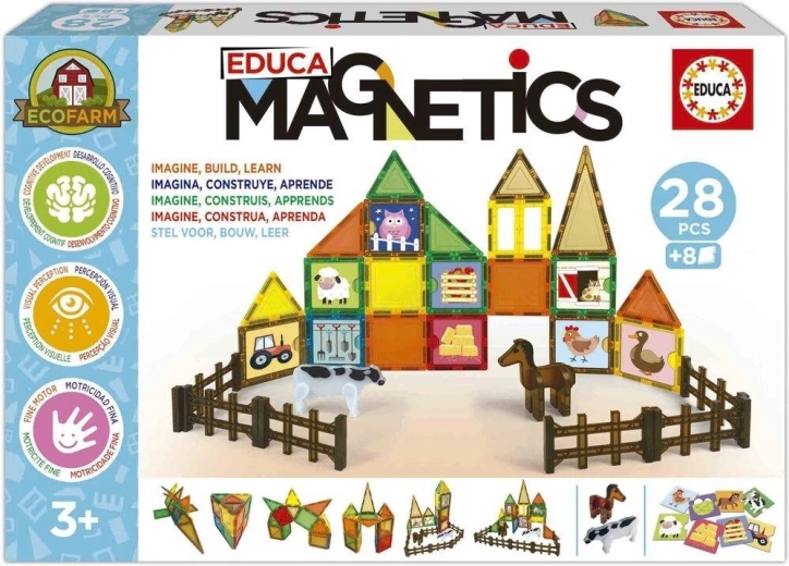Educa magnetická stavebnica Magnetics eko farma 28 dielikov