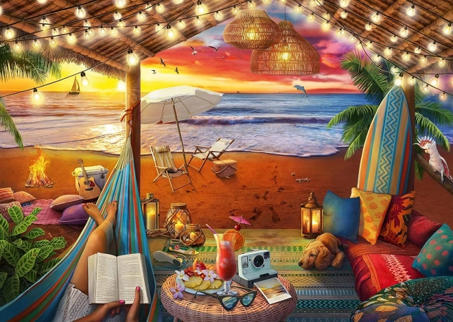 RAVENSBURGER Puzzle Útulné miesta: Pláž Cabana XXL 500 dielikov