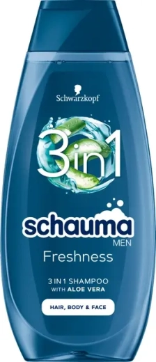 Schauma Men Freshness 3v1 pánsky šampón na vlasy, telo a tvár 400 ml