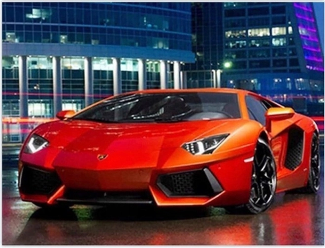 Diamantová mozaika – červené auto