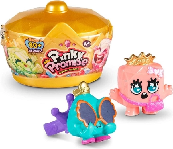 Figúrky a prstienky Pinky Promise Gemmy Friends – prekvapenie v korunke