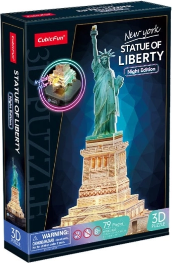 3D Puzzle s LED Nočnou Edíciou: Socha Slobody 79 Častí