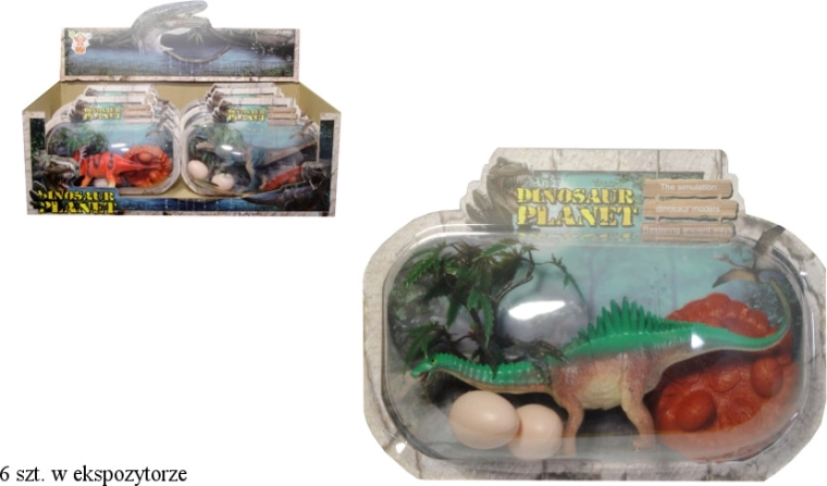 Figúrka dinosaura s hniezdom a vajíčkami