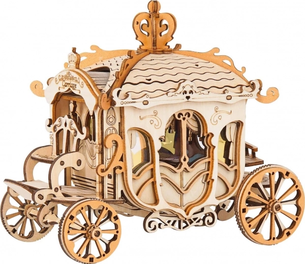Rolife 3D drevené puzzle klasický koč – 92 dielikov