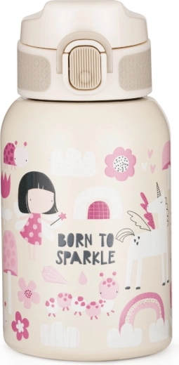 PETITE&MARS nerezová termo fľaša so slamkou Twinkling Fairy 350 ml