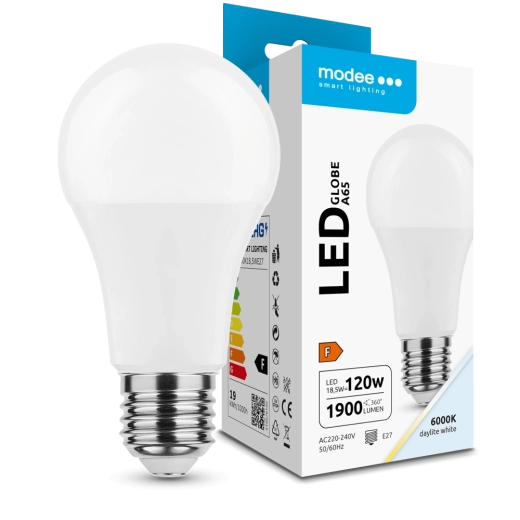 LED žiarovka Modee Lighting Globe A65 18,5 W E27 studená biela 1900 lm