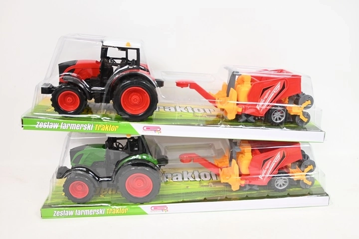 Detský traktor s poľnohospodárskym strojom