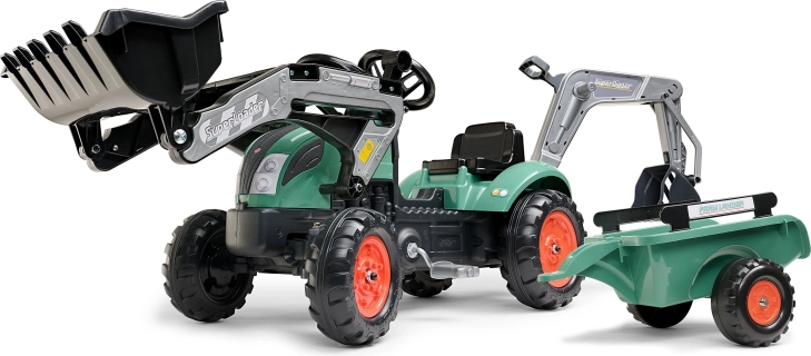 Detský traktor Farm Lander s nakladačom a prívesom