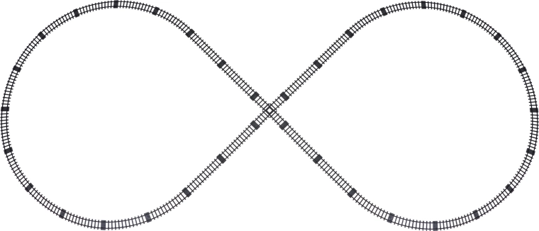 Ľahko zostaviteľná trať v tvare osmičky