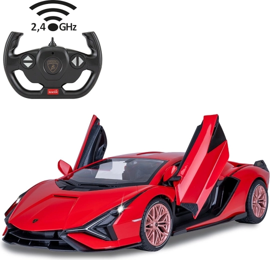 Jamara Lamborghini Sián FKP 37 RC auto 1:14 červené 2,4 GHz s LED a ručne otvárateľnými dverami