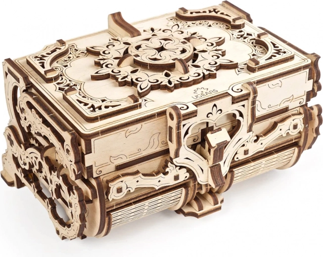 Drevená mechanická šperkovnica UGEARS – antický dizajn, 3D puzzle