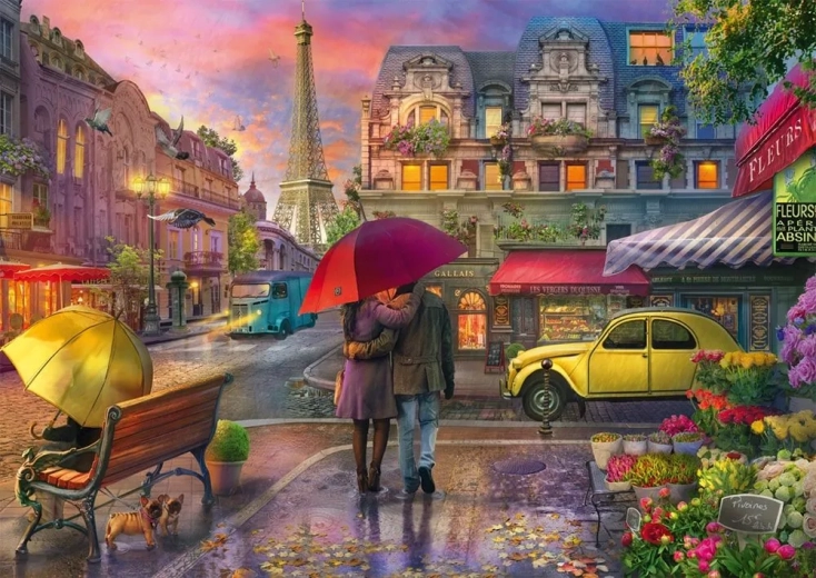 Puzzle Paríž v daždi 500 dielikov