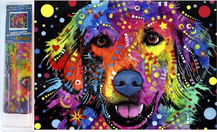 Diamantové maľovanie Abstraktný pes 30 × 40 cm