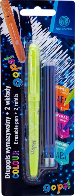 Gumovacie pero ASTRA OOPS! 0,6 mm s náhradnými náplňami