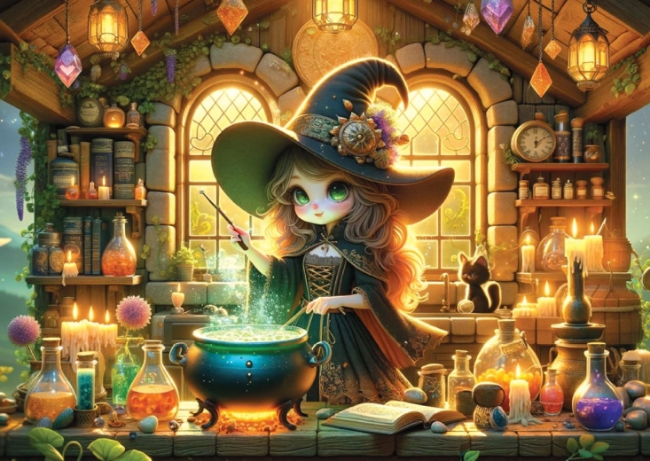 YAZZ puzzle roztomilá čarodejnica 1000 dielikov
