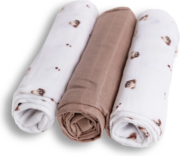 Babymatex bambusové plienky medvedík 70 × 70 cm (3 ks)