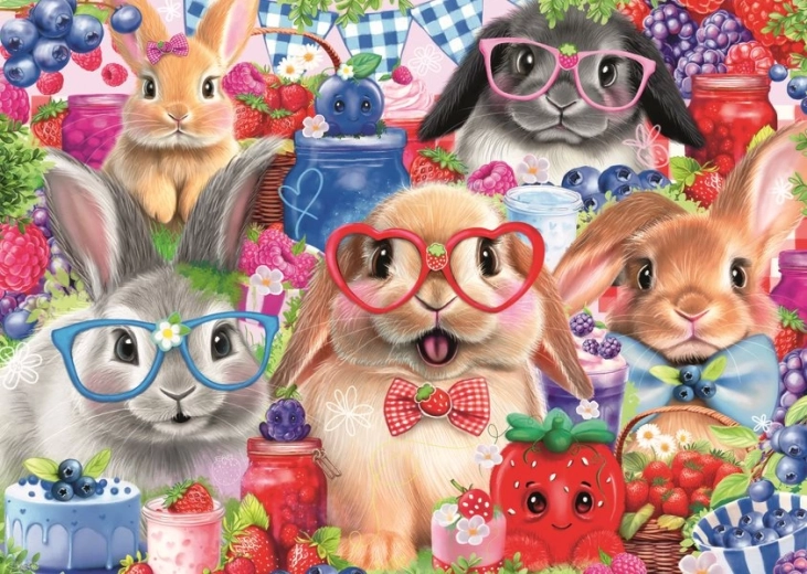 RAVENSBURGER puzzle Zajačiky a lesné ovocie 35 dielikov