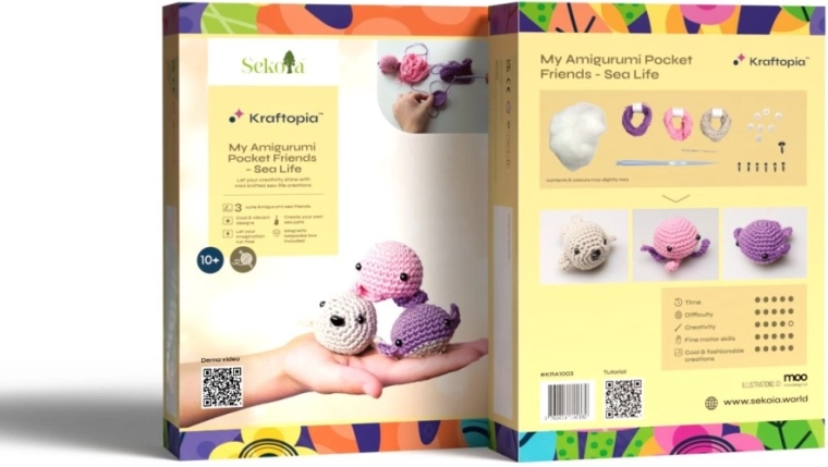 Sekoia Kraftopia súprava na háčkovanie amigurumi – morské zvieratká