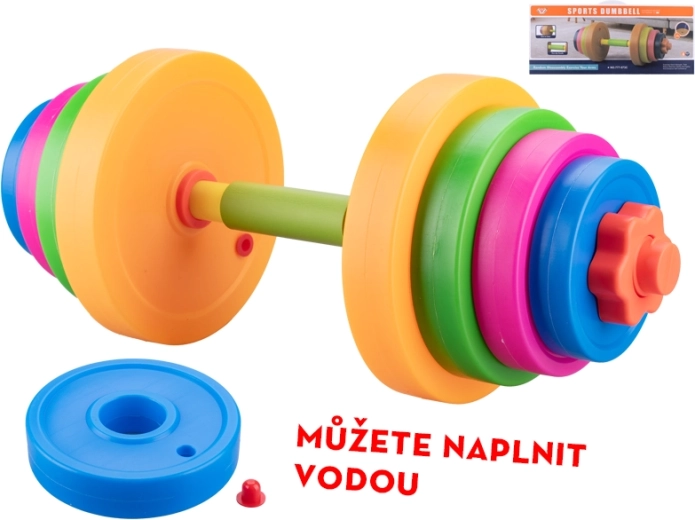 Detská nastaviteľná činka 46 cm s vodnými závažiami