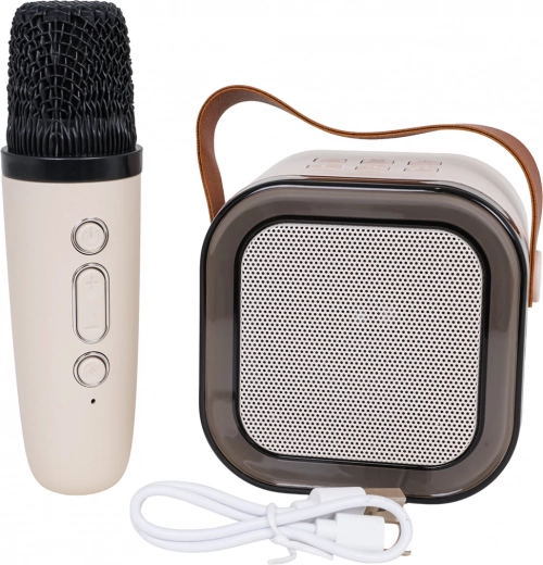Karaoke set s bezdrôtovým mikrofónom a prenosným Bluetooth reproduktorom s RGB