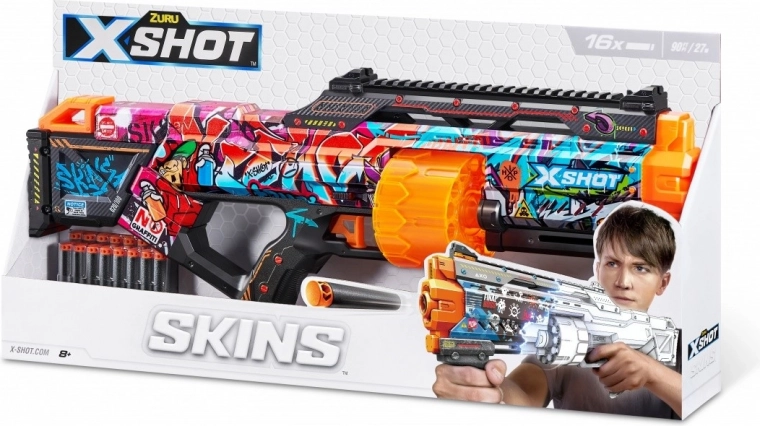 ZURU X-Shot Skins Last Stand Graffiti penová pištoľ (16 šípok)
