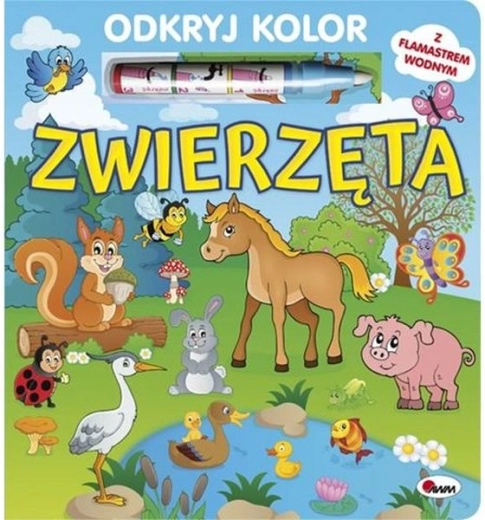 Objav farby: Zvieratá – opakovane použiteľná vodná omaľovánka