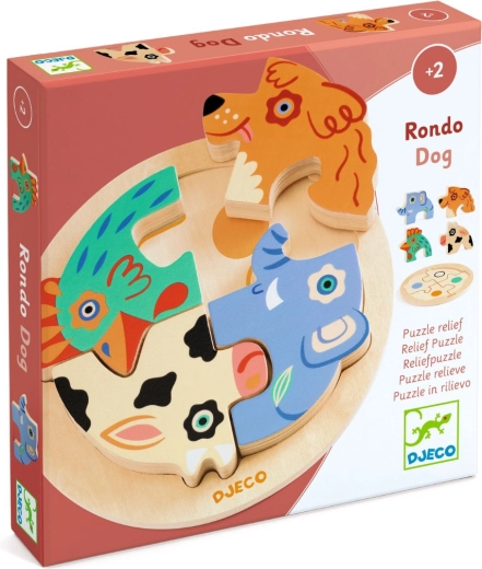 Djeco drevené vkladacie puzzle zvieratká (4 dieliky)