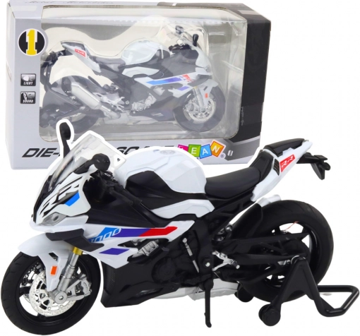 Športový kovový model motocykla 1:12 biely