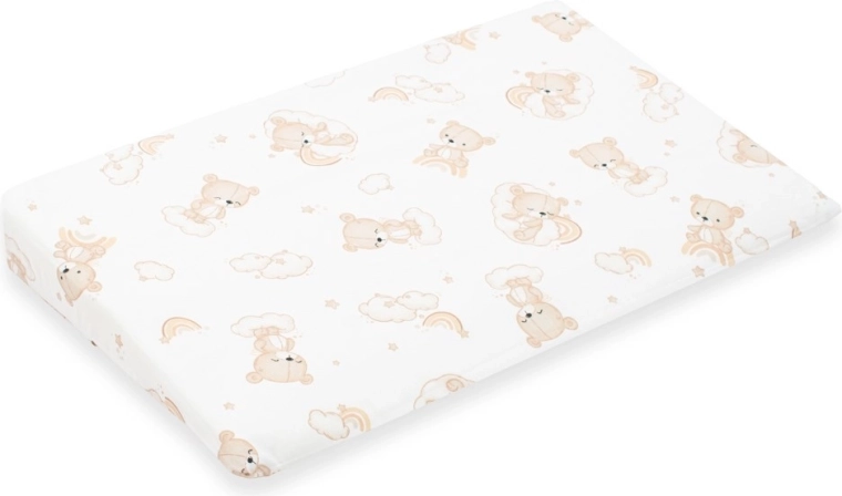 Poťah na detský klinový vankúš NEW BABY Basic 59 × 37 cm, medvedík, béžový