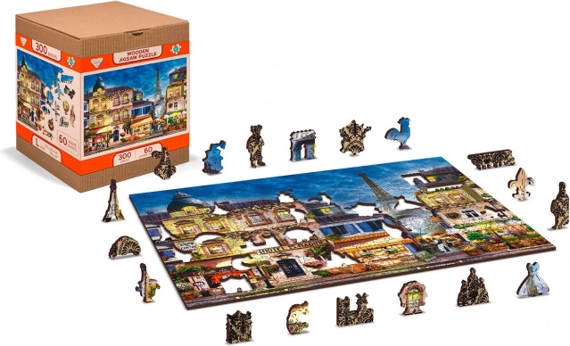 Drevené puzzle Raňajky v Paríži 2v1