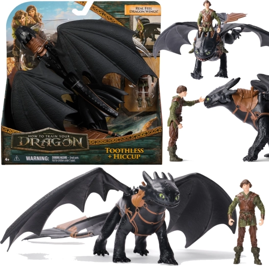Outletová figúrka Draci: Szczerbatek s pohyblivými krídlami, 33 cm – chýba figúrka jazdca
