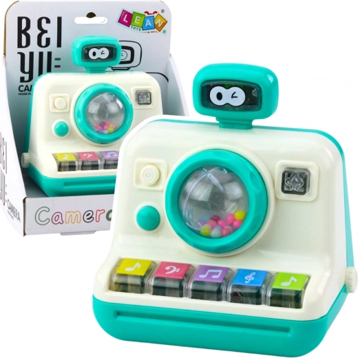 Interaktívny fotoaparát Piano Hrkalka Svetlá Zvuky Biela Zelená