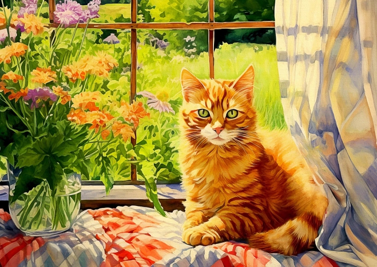 Enjoy puzzle Mačička z vidieckej kuchyne 1000 dielikov