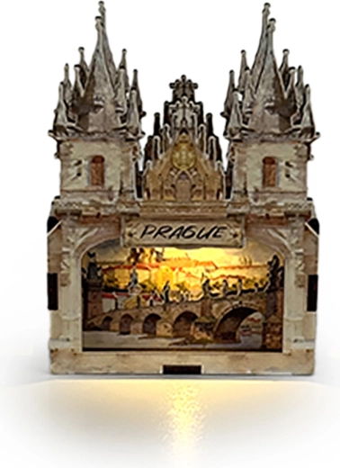 2Kids Toys 3D drevená magnetka Praha – Hradčany a Karlov most - 1 kus