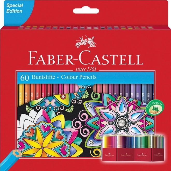 Klasické drevené pastelky FABER-CASTELL, 60 ks