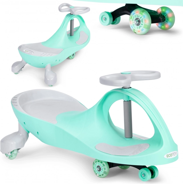 Odrážadlo wiggle car s LED kolieskami zelené ECOTOYS